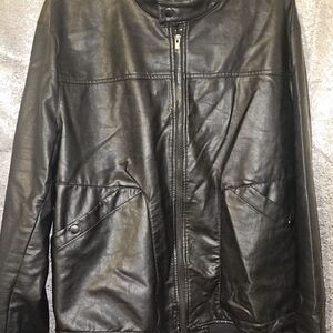 Liz Claiborne Dark Leather Bomber Jacket